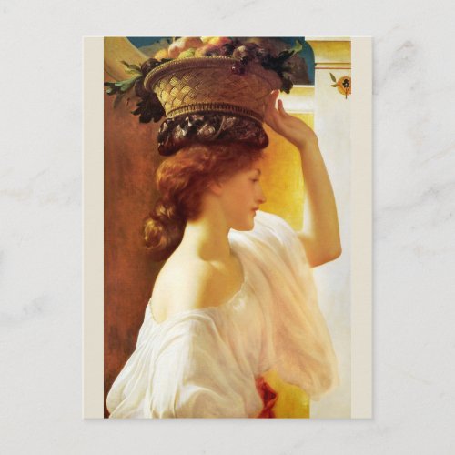 Frederic Leighton Girl with basket of fruit Update Postcard