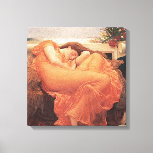 Frederic Lord Leighton Flaming June Square Art Canvas Print