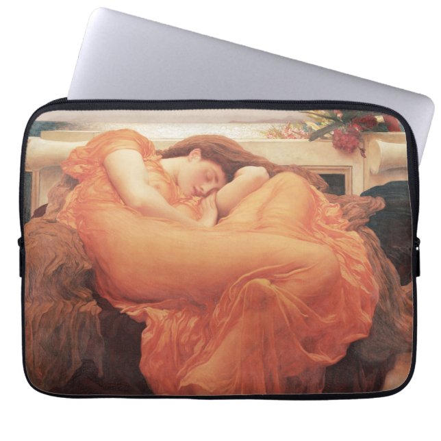 Frederic Lord Leighton Flaming June Square Art Laptop Sleeve (Front)