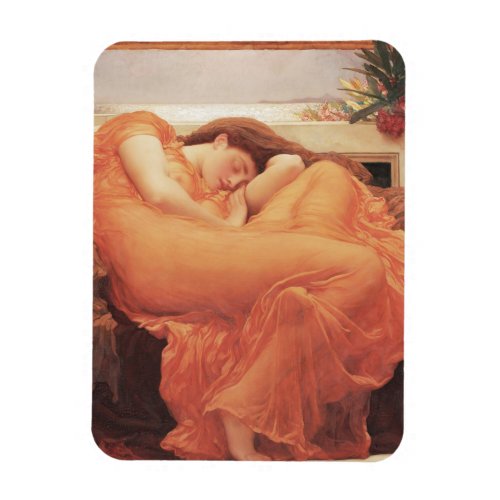 Frederic Lord Leighton Flaming June Square Art Magnet