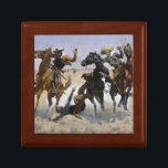 Frederic Remington - Aiding a Comrade Jewelry Box<br><div class="desc">Frederic Remington - Aiding a Comrade - 1890 - oil painting</div>
