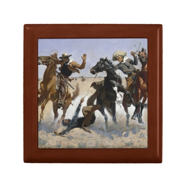 Frederic Remington - Aiding a Comrade Jewelry Box (Front)
