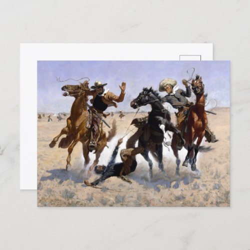 Frederic Remington Aiding a Comrade Postcard