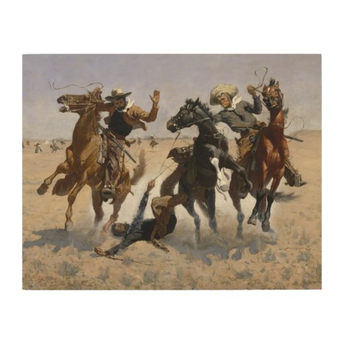 Frederic Remington _ Aiding a Comrade Wood Wall Decor