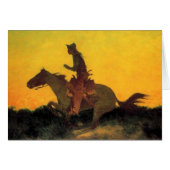 Frederic Remington Cowboy Art “Against The Sun” (Front Horizontal)