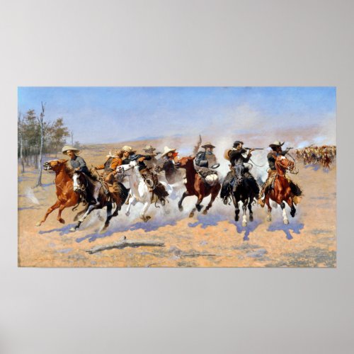 Frederic Remington Dash for the Timber Poster