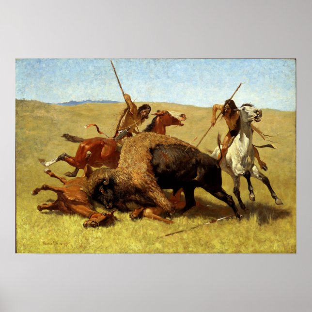 Frederic Remington The Buffalo Hunt Poster (Front)