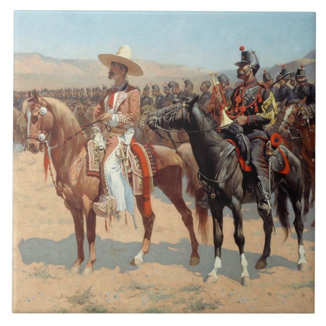 Frederic Remington - The Mexican Major Ceramic Tile (Front)