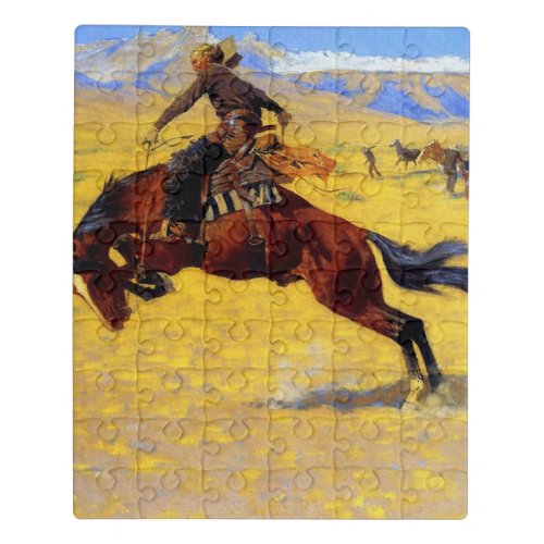 Frederic Remington Western Art A Cold Morning Jigsaw Puzzle