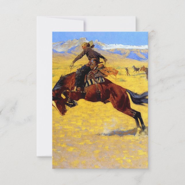 Frederic Remington Western Art “A Cold Morning” Thank You Card (Front)