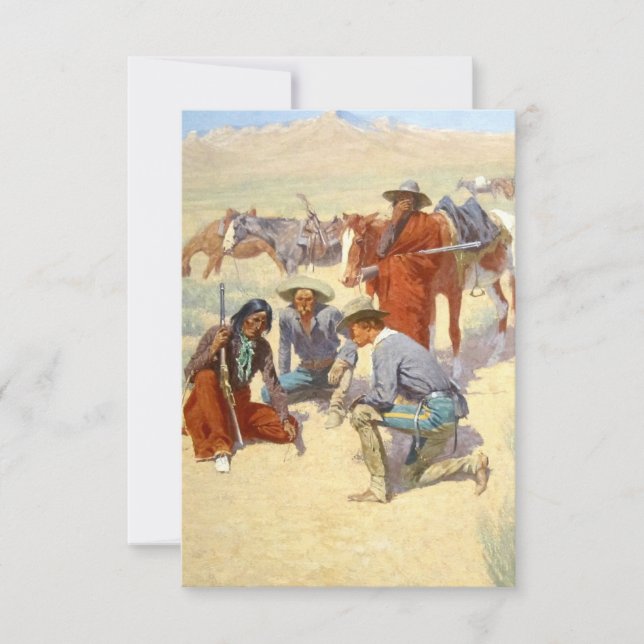 Frederic Remington Western Art “A Map In The Sand” Thank You Card (Front)