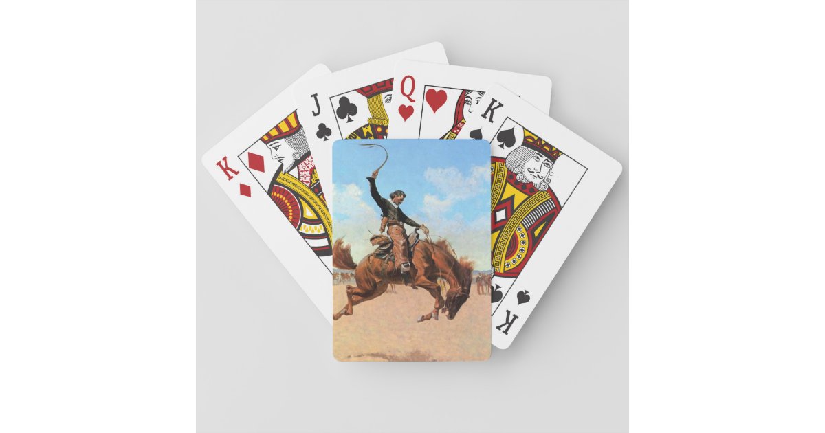 Frederic Remington Western Art “bronco Buster” Playing Cards