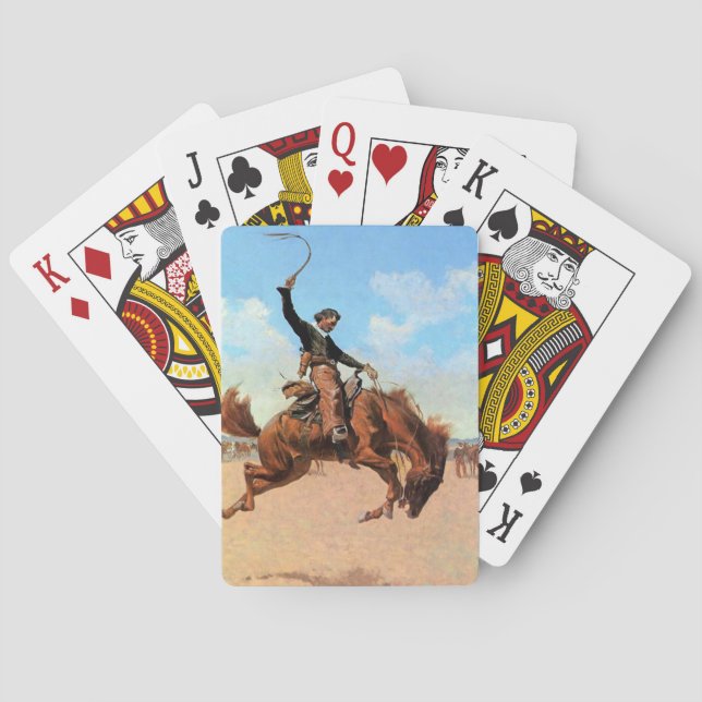 Frederic Remington Western Art “Bronco Buster” Poker Cards (Back)