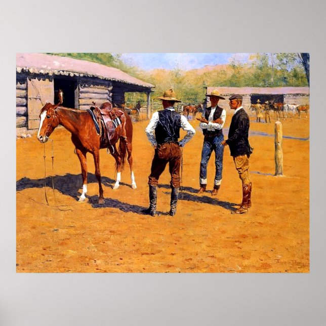 Frederic Remington Western Art “Buying Ponies” Poster (Front)