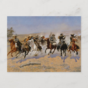 Frederic Remington Western Art “Dash For The Timbe Postcard