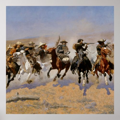 Frederic Remington Western Art Dash For The Timbe Poster
