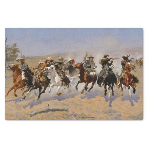 Frederic Remington Western Art Dash For The Timbe Tissue Paper