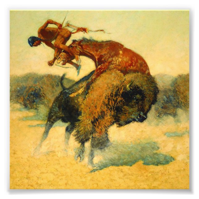 Frederic Remington Western Art “Episode – Buffalo Photo Print (Front)