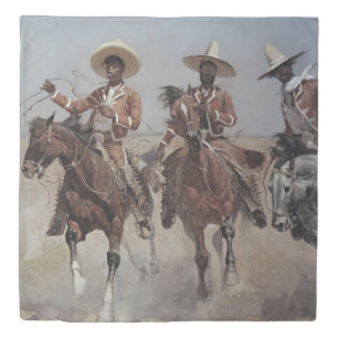 Frederic Remington Western Art “Mexican Riders” Duvet Cover