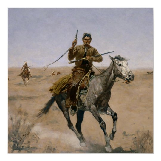 WESTERN ART POSTER Rough Ride Frederic Remington NEW