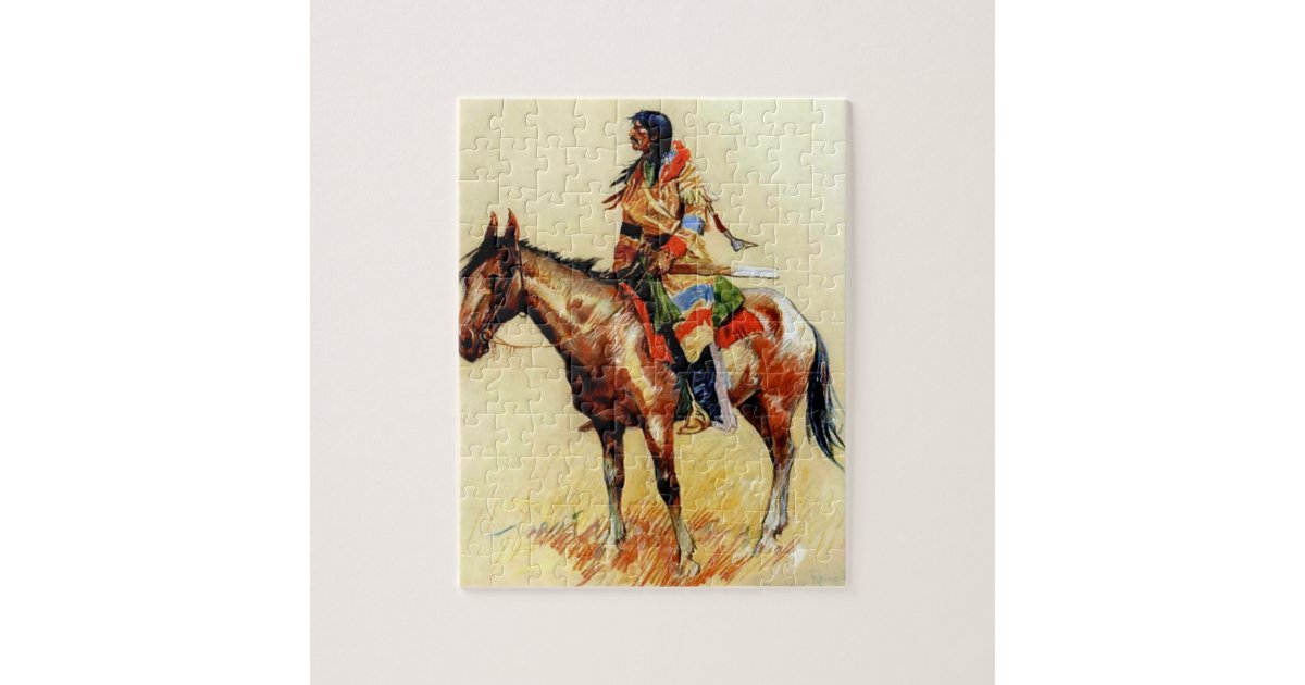Frederic Remington Western Indian Art “A Breed” Jigsaw Puzzle | Zazzle