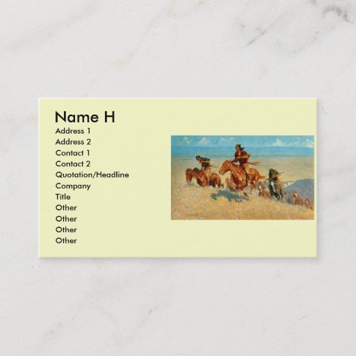 Customizable Frederic Remington's The Buffalo Runners (1909) Business Card