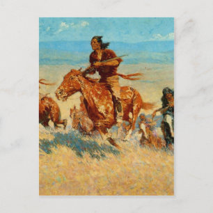 Frederic Remington's The Buffalo Runners (1909) Postcard