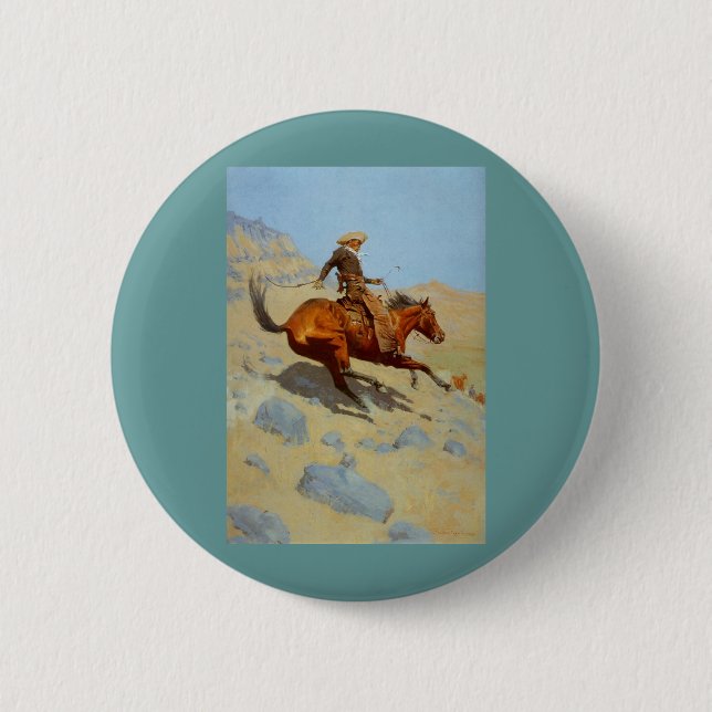 Frederic Remington's The Cowboy (1902) Button (Front)