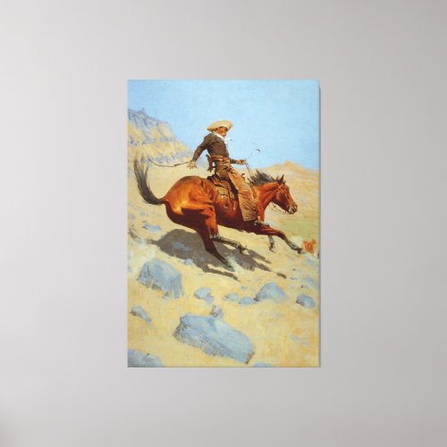 Frederic Remingtons The Cowboy 1902 Canvas Print