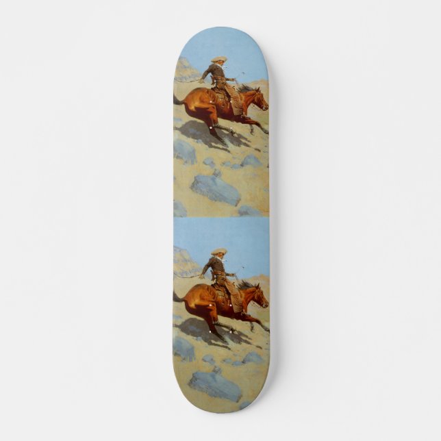 Frederic Remington's The Cowboy (1902) Skateboard Deck (Front)