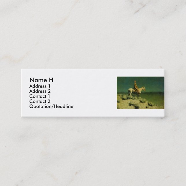 Frederic Remington's The Night Herder (circa 1908) Mini Business Card (Front)