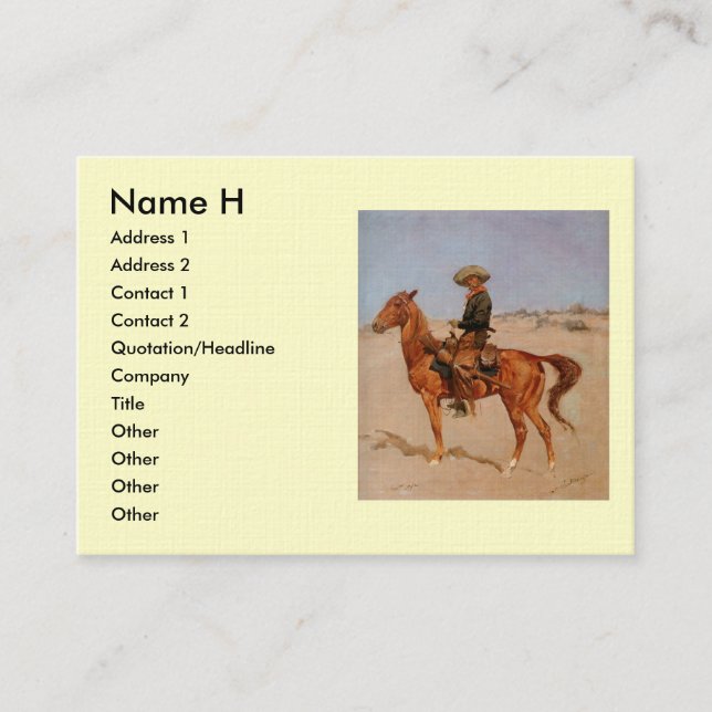 Frederic Remington's The Puncher (1895) Business Card (Front)