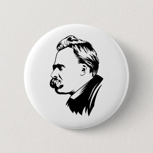 Frederich Nietzsche Portrait Button (Front)