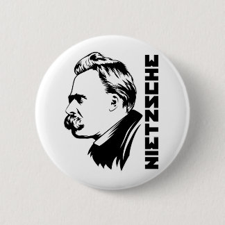 Frederich Nietzsche Portrait Button