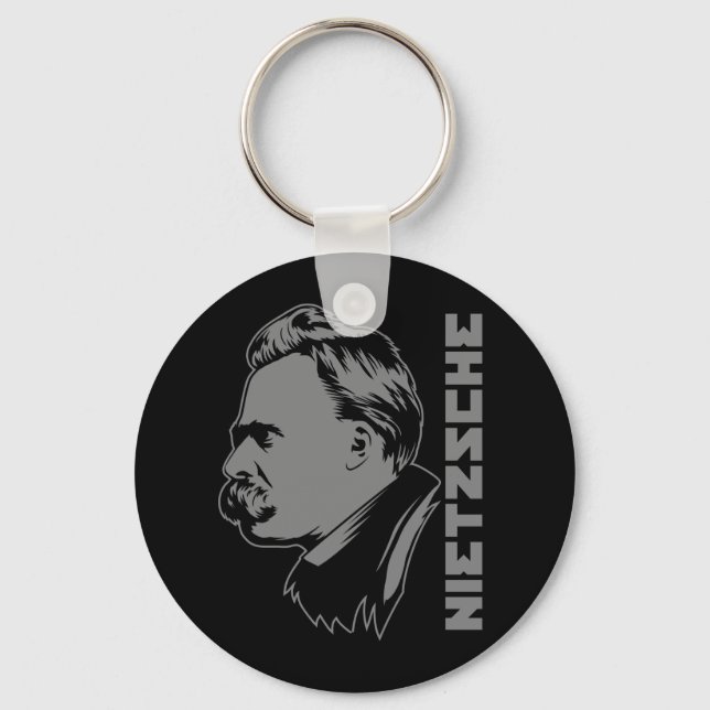 Frederich Nietzsche Portrait Keychain (Front)