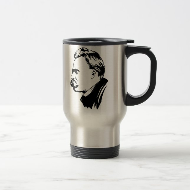 Frederich Nietzsche Portrait Travel Mug (Right)