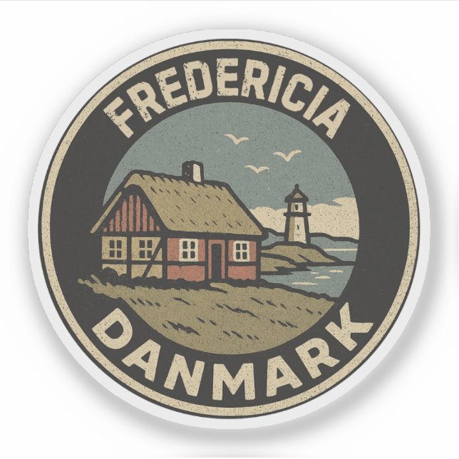 Fredericia, Denmark Danmark  Sticker (Front)