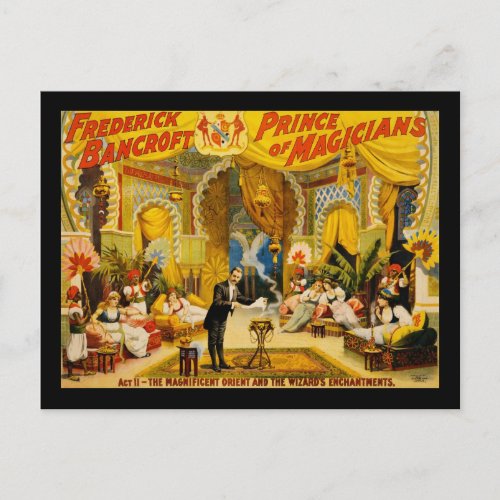 Frederick Bancroft prince of magicians Postcard