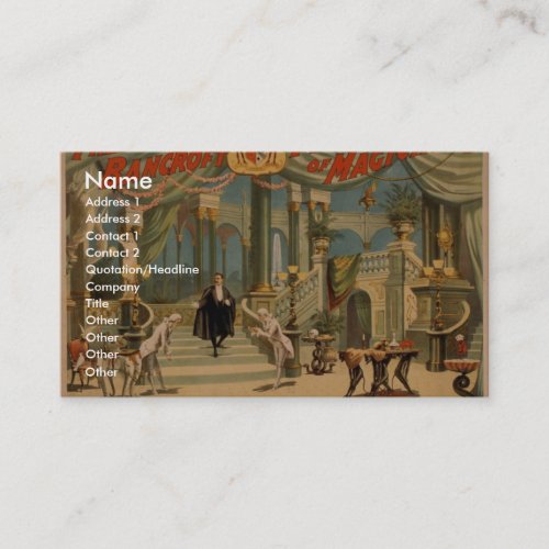 Frederick Bancroft, 'The Magician's Palace' Business Card Template