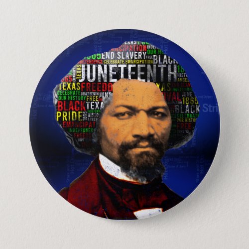 Frederick Douglass c1860s Juneteenth Word Cloud Button