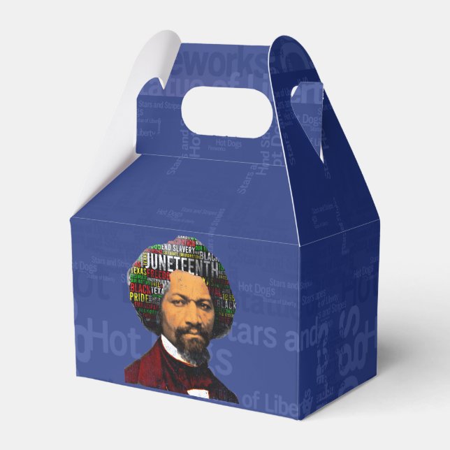 Frederick Douglass c1860s, Juneteenth Word Cloud Favor Boxes (Front Side)