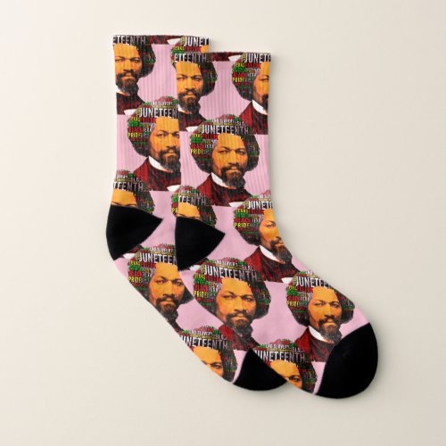 Frederick Douglass c1860s Juneteenth Word Cloud Socks