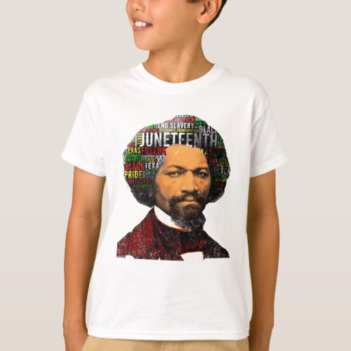 Frederick Douglass c1860s Juneteenth Word Cloud T_Shirt