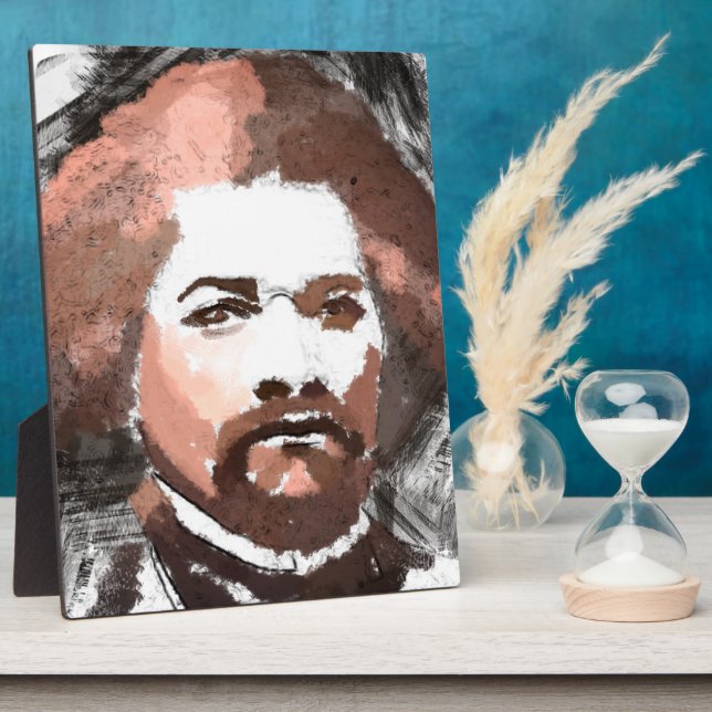 Frederick Douglass Gold Watercolor Painting Plaque (Side)