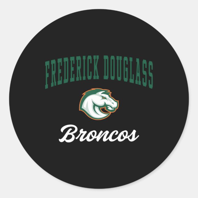 Frederick Douglass High School Broncos Classic Round Sticker (Front)