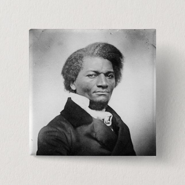 Frederick Douglass Portrait  ~ 1847 Pinback Button (Front)