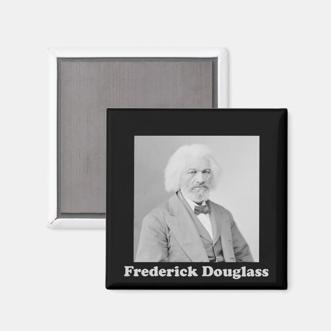 Frederick Douglass Portrait Black and White Photo Magnet (Front/Back)