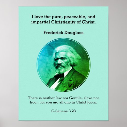 FREDERICK DOUGLASS Quote Custom Scripture BLUE Poster