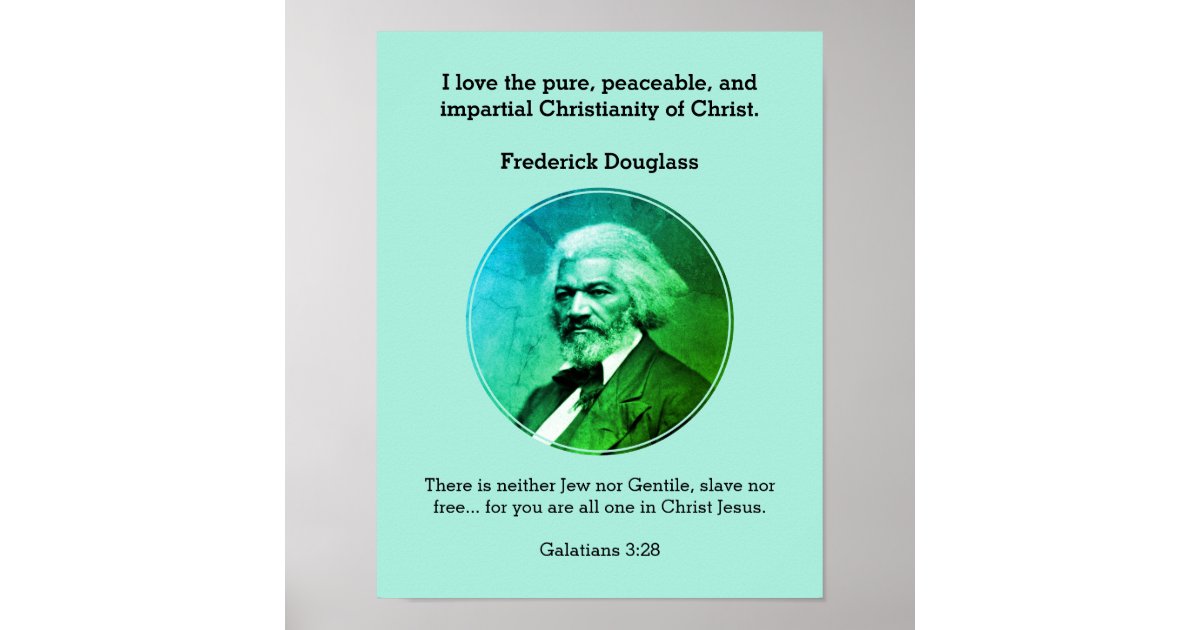 FREDERICK DOUGLASS Quote Custom Scripture BLUE Poster | Zazzle