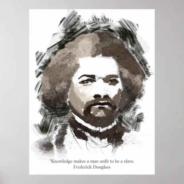 Frederick Douglass Watercolor Painting Portrait Poster | Zazzle